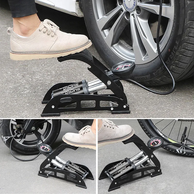 

Bicycle Motorcycle Car Pedal Pump High Pressure Air Pump Portable Aluminum Alloy MTB Mountain Road Bike Pump Drop Shipping