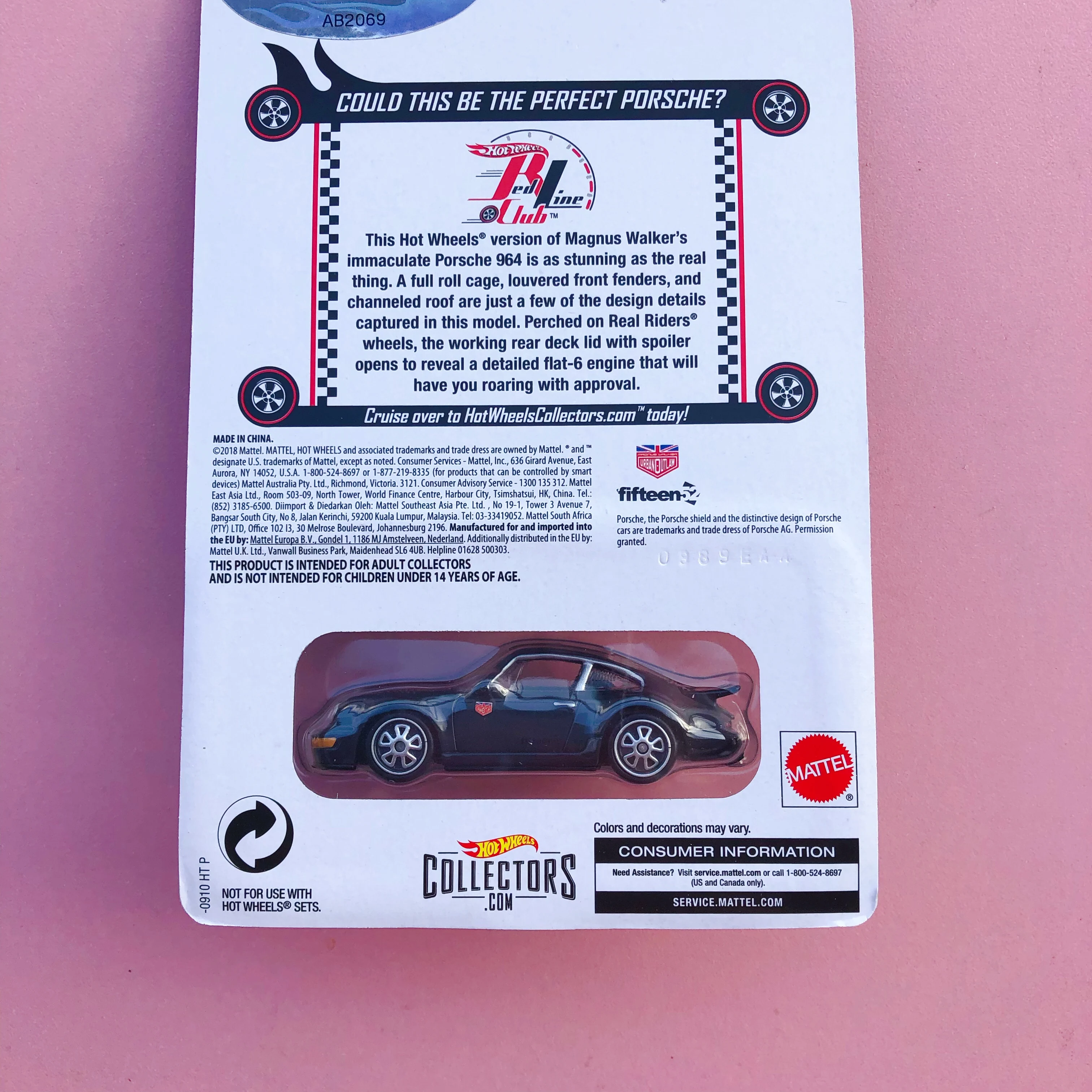 

Hot Wheels Car 2019 Red Line Club PORSCHE 964 Collector Edition Real Riders Metal Diecast Model Cars Kids Toys Gift