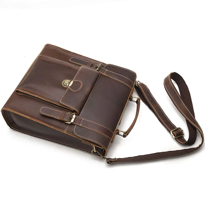 Мужской рюкзак из натуральной кожи Крейзи Хорс винтажный Ретро Рюкзак ручной