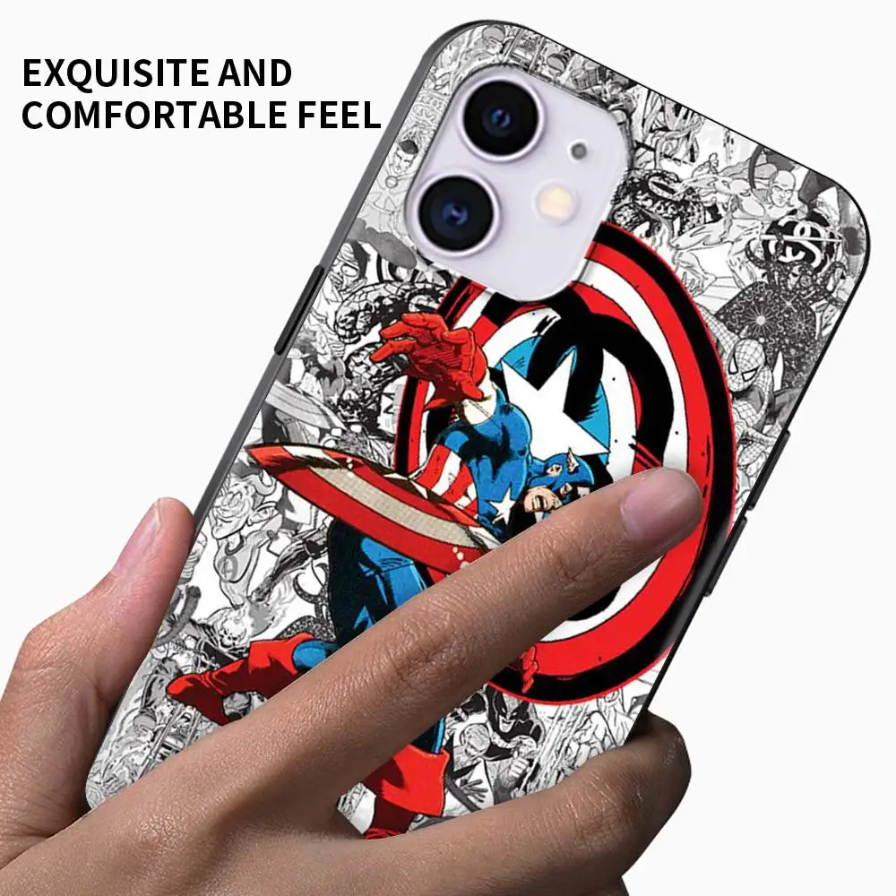 Marvel Spiderman Captain America Case For Apple iPhone 11 12 13 Pro Max 7 8 XR X 6 6S Plus XS 5 5S SE 2020 Phone Funda