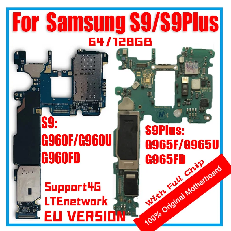 100% оригинальная разблокированная материнская плата 64G 128G для Samsung Galaxy S9 PLUS G965F G960F
