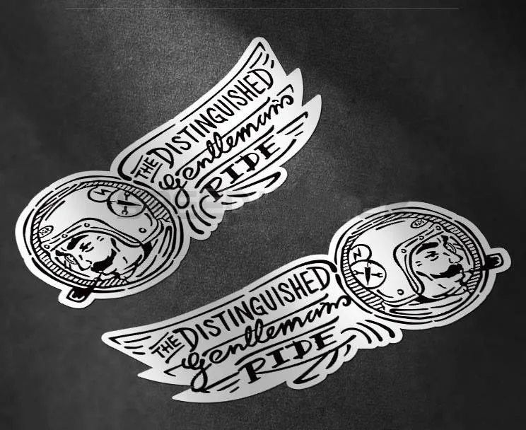 retro Distinguished Gentlemans stickers Motocross Cafe Racers Stickers rider Windshield ACE decals racing for Dirt bikes