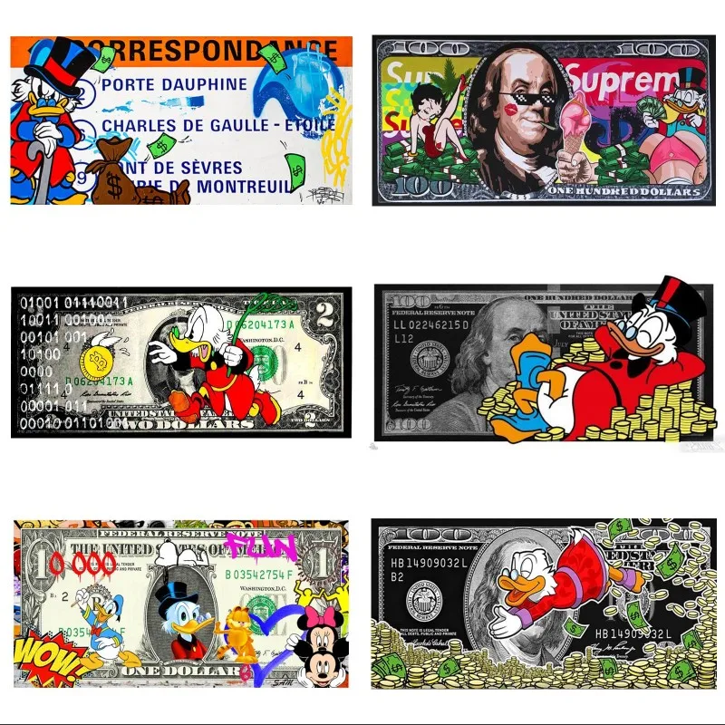 Мультяшная алмазная живопись Стик макдак монеты Мозаика Искусство доллар Билл