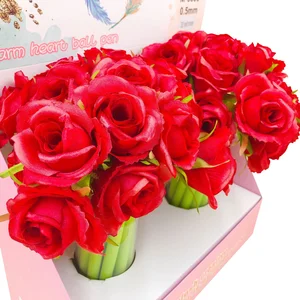 1 шт. Милая Роза силиконовая гелевая ручка креативная Новинка ткань искусственная Роза цветок черные чернила нейтральная ручка канцелярские принадлежности