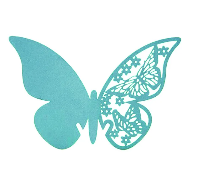 50 шт./лот белые синие фиолетовые розовые карточки с именем место бабочкой эскорт