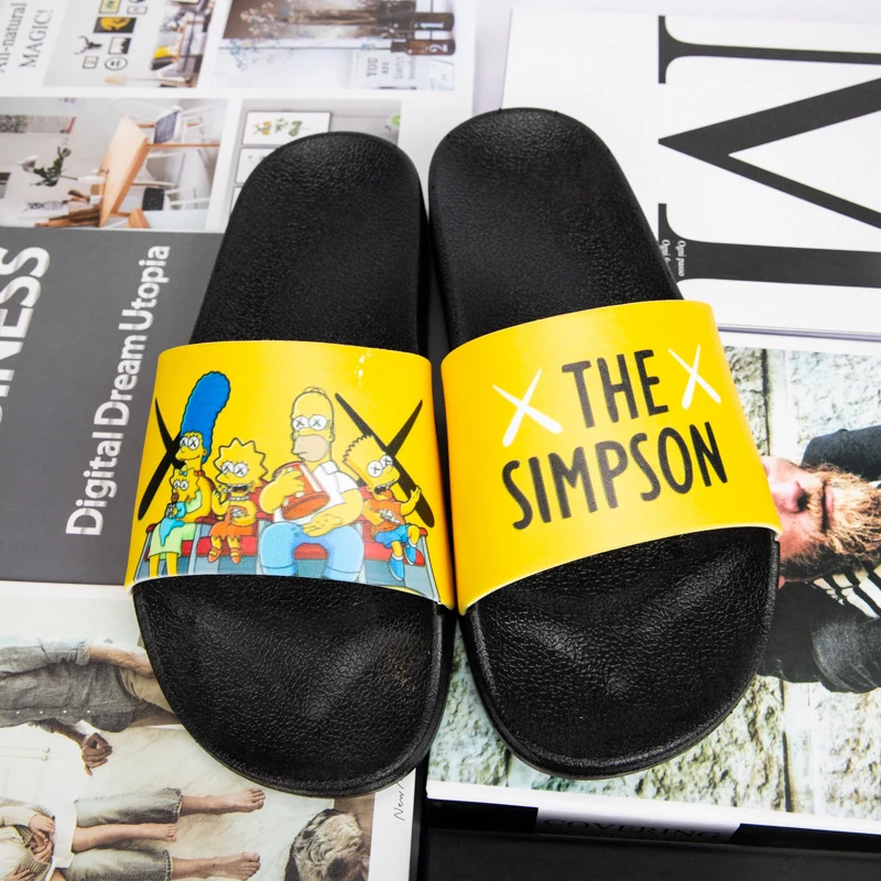

Unisex Summer Slides Simpsons Breathable Cool Beach Sandals Flip Flops Fish Mouth Men Slippers Lightweight