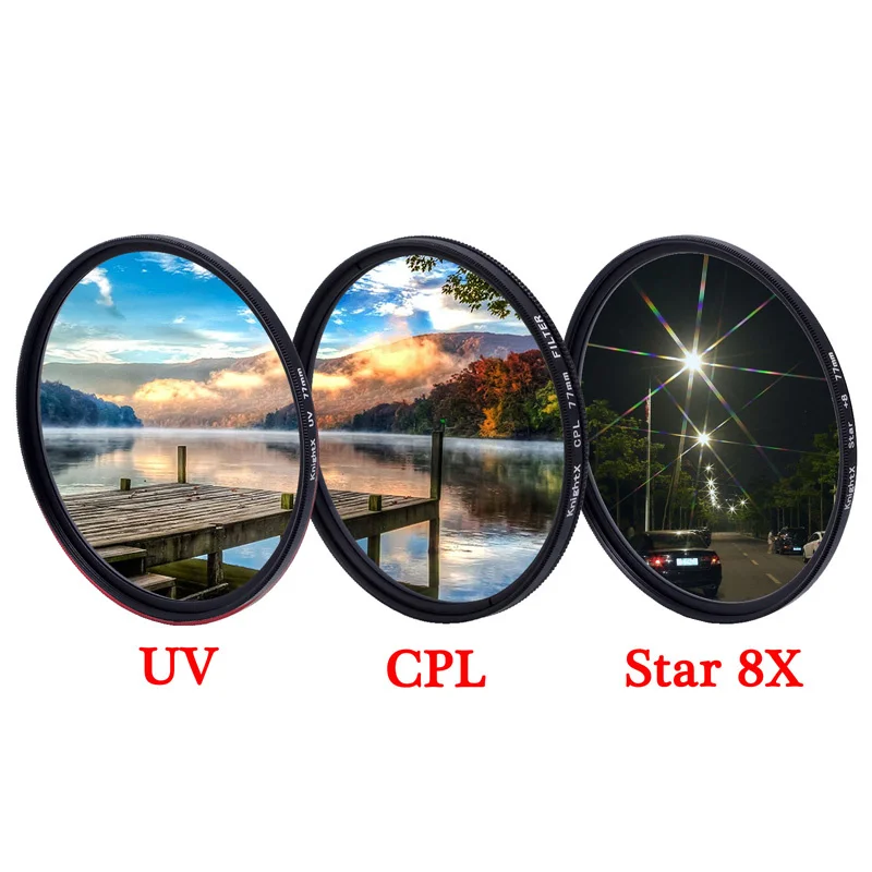 Фильтр объектива KnightX UV CPL ND Star line 4 6 8 для canon nikon d5300 d3300|canon 67mm uv filter|filter laptopcanon 58mm filter