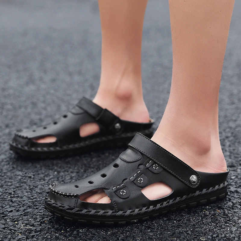 

Sandalia Masculina Couro Sandalias Playa Hombre Sport Sandals Men Summer Shoes Safety Sandalle Homme Men's Rubber Zandalias