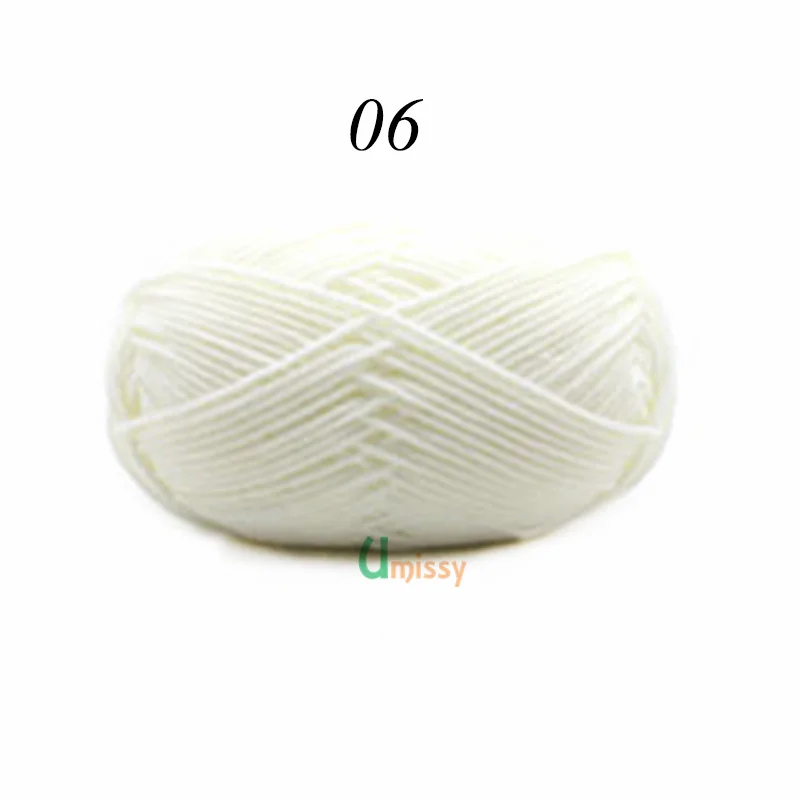 06 1pc 62 цвета хлопок Детская Пряжа молочного оттенка камвольная хлопок крючком нитки для ручного вязания шерсть линия окрашенная нить дешево - Цвет: 06 1pc