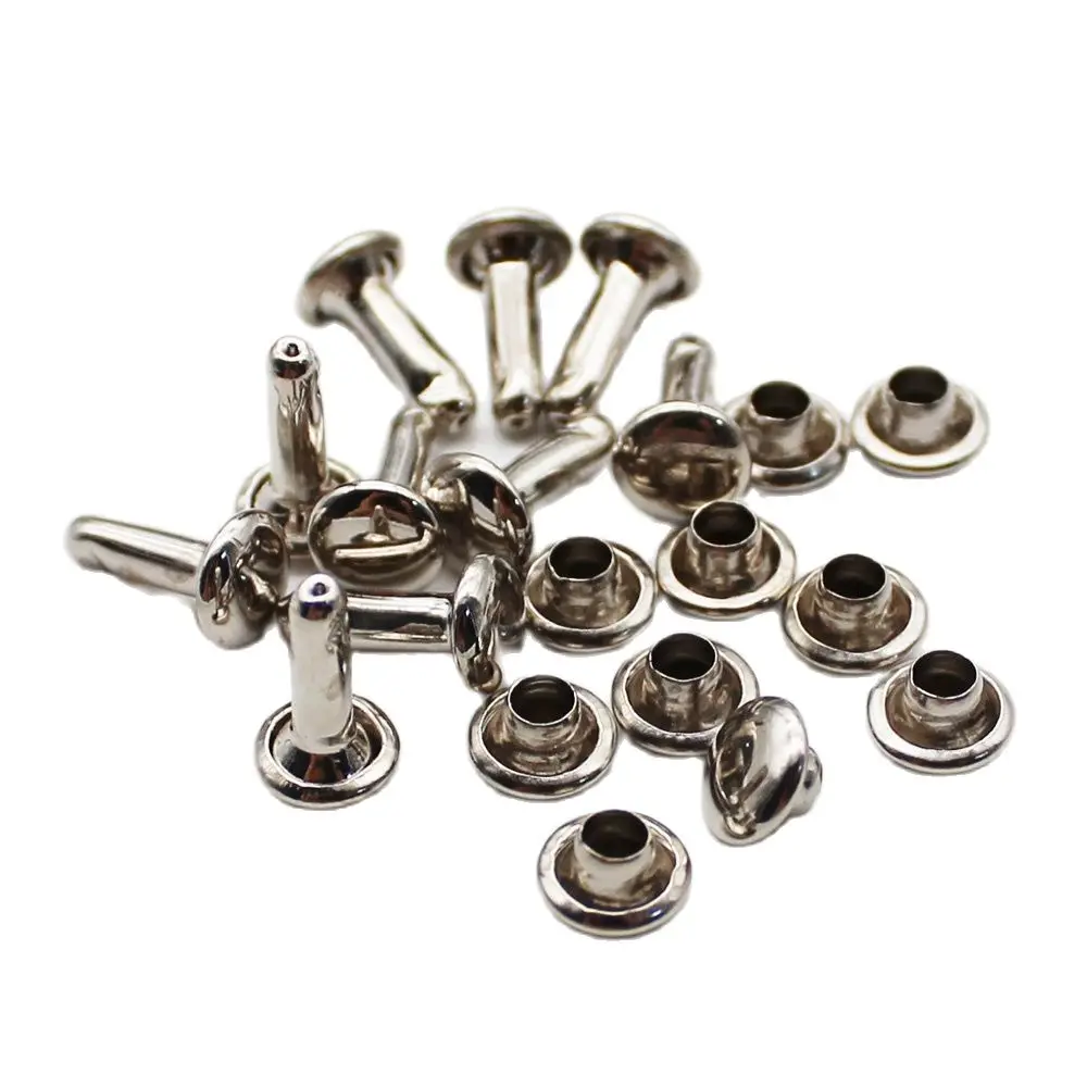 

Silvery Metal Double Cap Rivets For Leather Craft DIY Tools