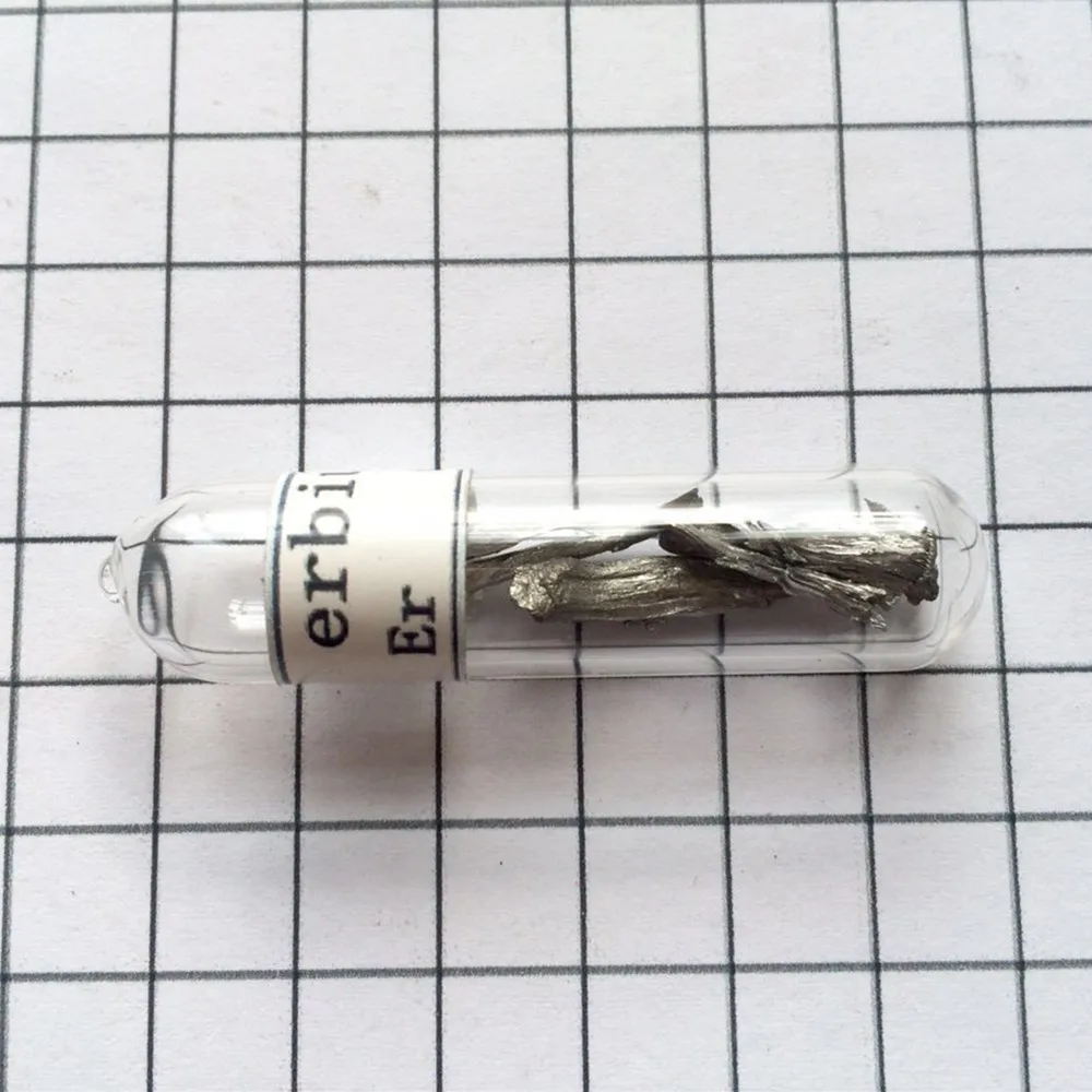 

99,95% Erbium Metal,Erbium Er красивые блестящие дистиллированные кристаллы, 3 г в стеклянной ампуле