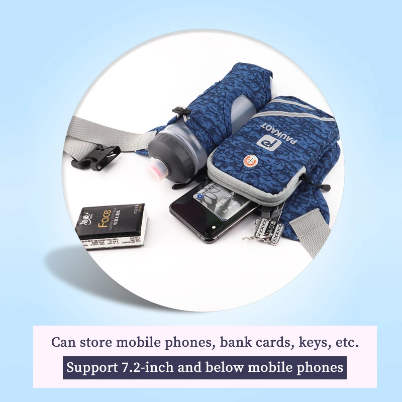 PAUKAOT Women Men Running Belt Bags Sports Runner Bag Jogging Cycling Waist Pack Water Bottle Holder