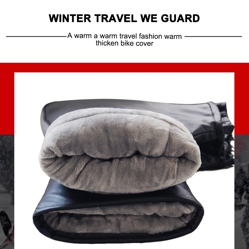 Зимние теплые мотоциклетные перчатки на руль со светоотражающей полосой