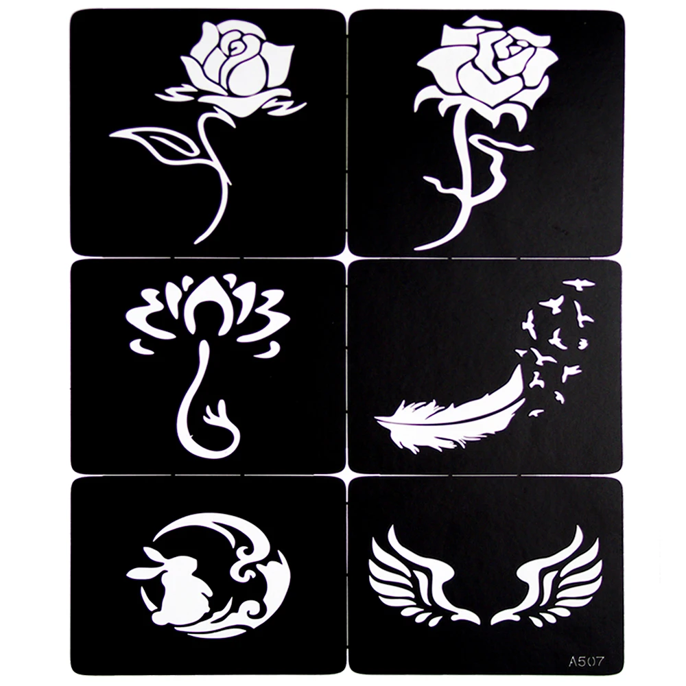 115 шт. маленькая тату книга трафаретов набор карт боди-арт живопись DIY блестящие