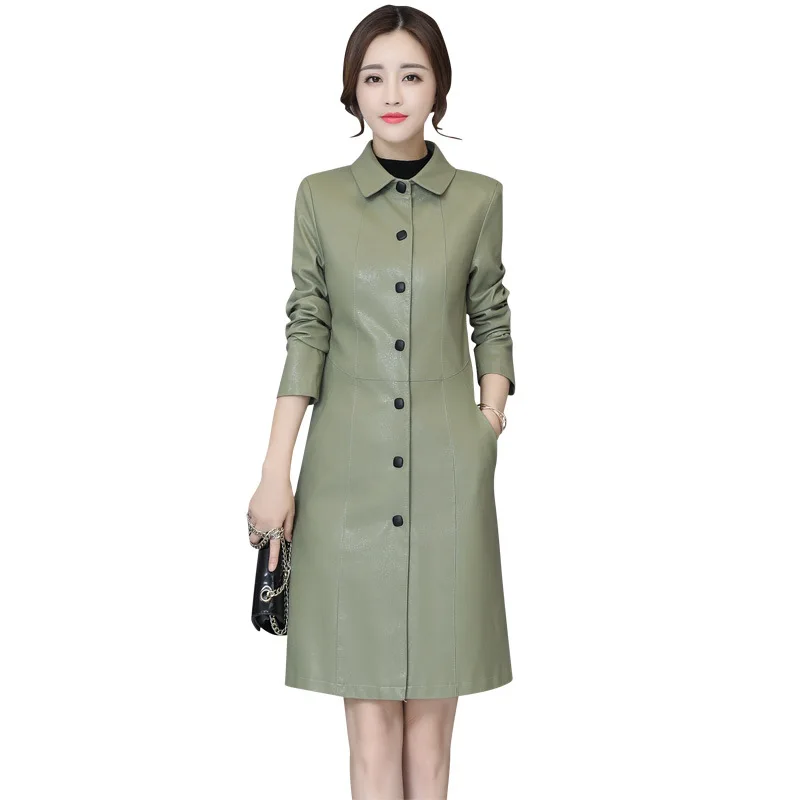 Известная Новая модная Осенняя Женская дубленка пальто средней длины ветровка