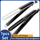 Профессиональный Выпрямитель для волос 2 в 1, плойка, Плойка для волос, выпрямитель для волос с отрицательными ионами, щипцы для завивки волос со светодиодным дисплеем