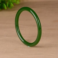 chinese natural green jade round bangle bracelet genuine fashion charm jewellery hand carved amulet accessories men women gifts