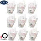 Нескользящие кожаные перчатки для гольфа для женщин для левой и правой руки с шариковым маркером для любой погоды дышащие перчатки для гольфов 9 шт. Прямая поставка