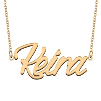 keira name necklace for women stainless steel jewelry 18k gold plated nameplate pendant femme mother girlfriend gift