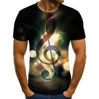 2021 summer music and art instruments 3d printed fashion t shirt unisex hip hop style t shirt street casual summer