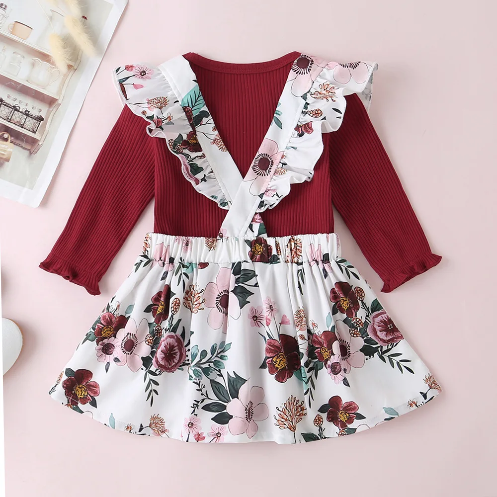 Зимнее платье для девочек 2020 милое летнее повседневное красное Хлопковое