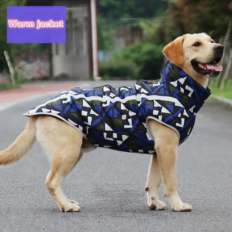 

Dog Clothes New Pet Clothes Autumn and Winter Thicken Warm Dog Coat Big Dog Jacket Golden Retriever Windproof Two-Legged Clothes