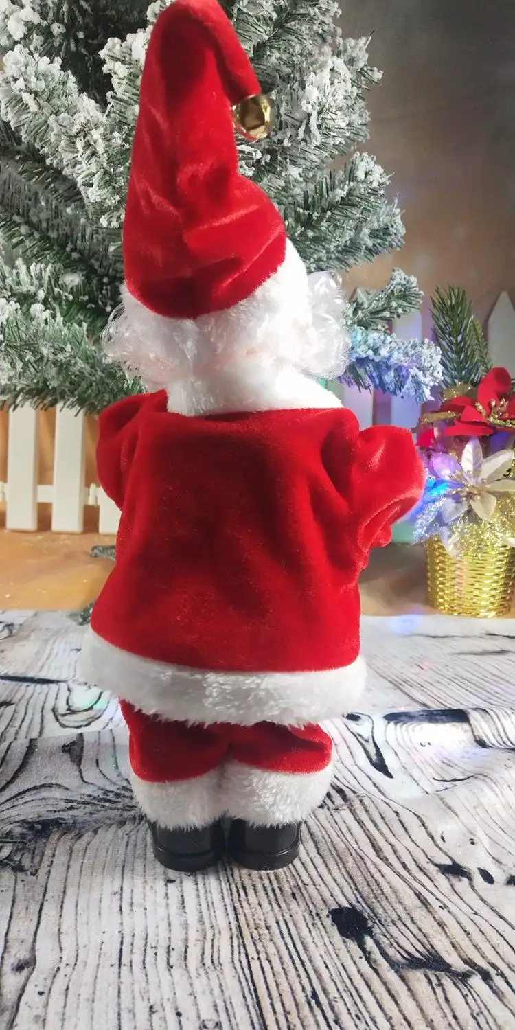 

Creative Christmas Gifts 30cm Dancing Santa Claus Bright Belly Christmas Music Box With Music Christmas Kids Toys decorations