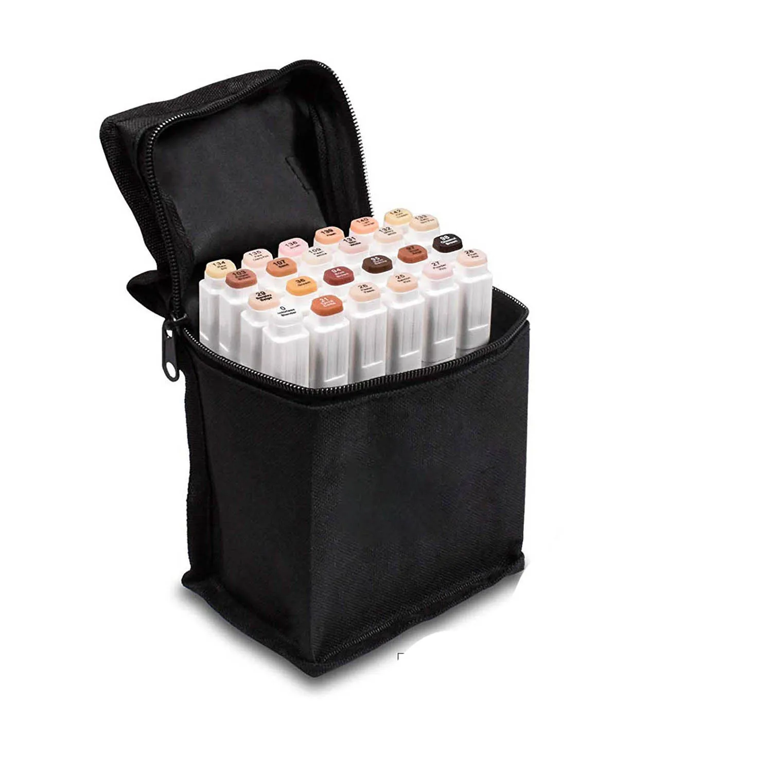 White-24 Colors Bag TOUCHFIVE 24 цвета кожи набор тонов художественные Маркеры Ручка художника двойная голова на спиртовой основе кисть манга ручка для раскрашивания манга рисунок - Цвет: White-24 Colors Bag