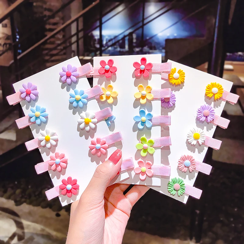 10 шт./компл. заколки для волос девочек с мультяшным единорогом фруктами и цветами