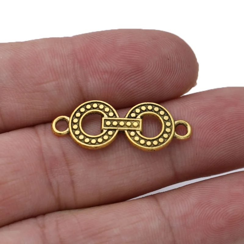 

10ps Antique Gold Color Circle Charm Connectors for Jewelry Making Bracelet Findings Accessories DIY Craft