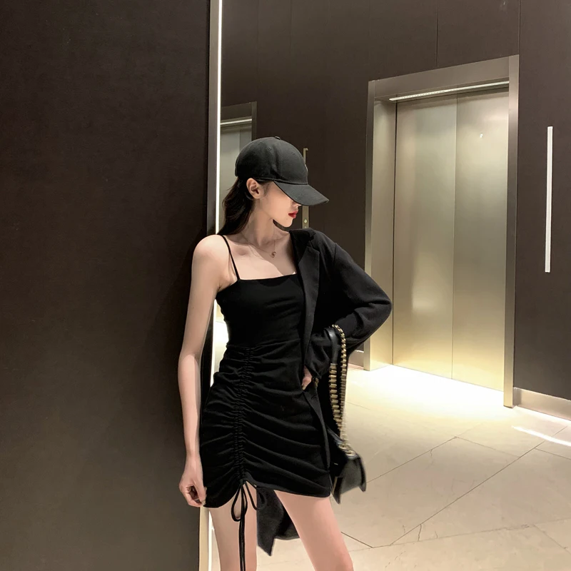 

Women Sexy Cotton Sling Dress Women's Summer Fashion Slip Mini Dress Party Club Backless Package Hip Dress