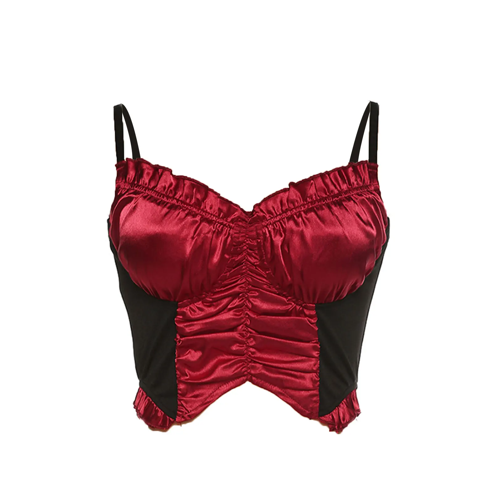 Женский сексуальный укороченный топ на бретельках летнее милое платье без