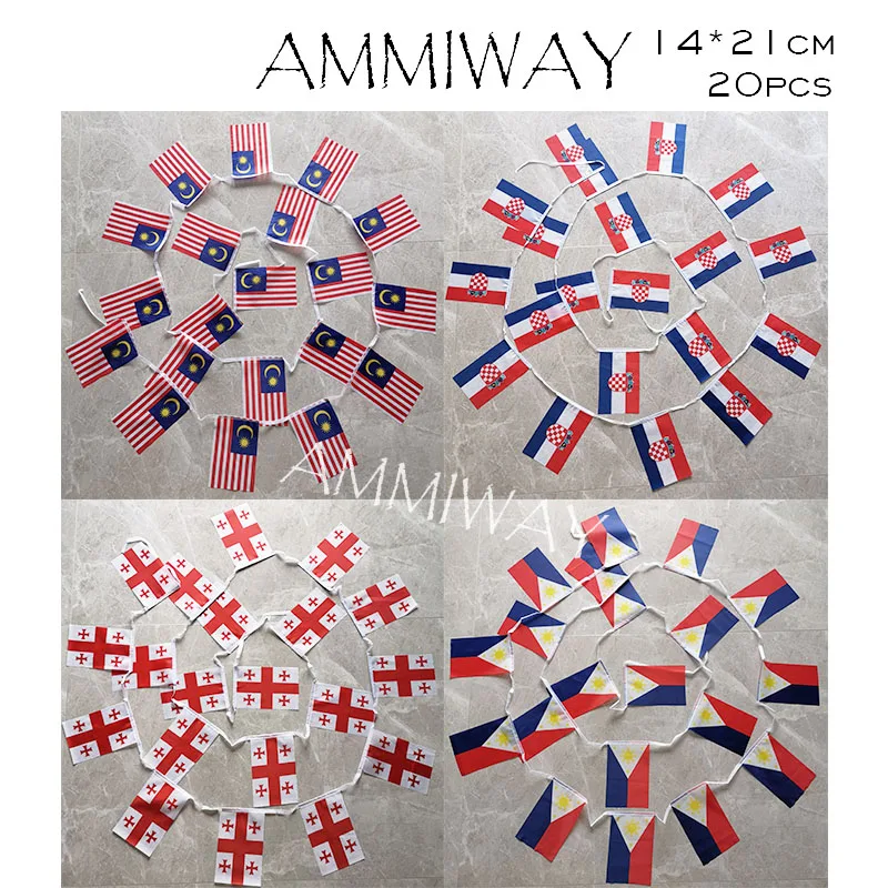 AMMIWAY 14x21 см 20 шт. Новая Зеландия Чехия заказной полиэфирный флаг германия