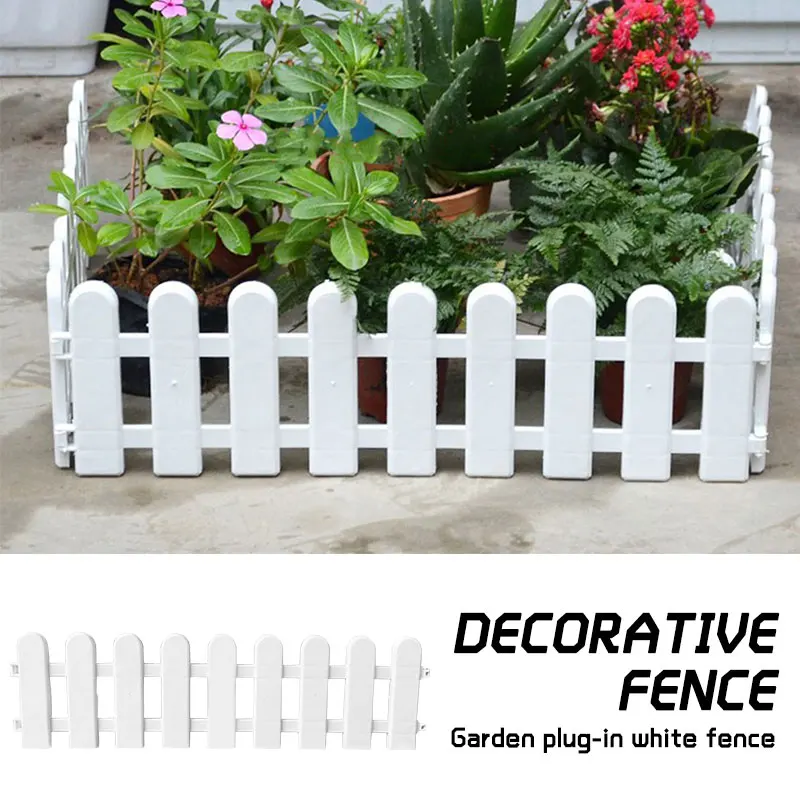 1Pc 50x13cm White Plastic Tree Fence Courtyard Indoor Garden Kindergarten Flower Vegetable Decor | Дом и сад