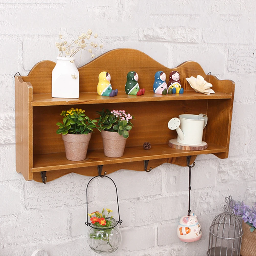 Настенная полка для хранения окрашенная организация дисплей с крючками