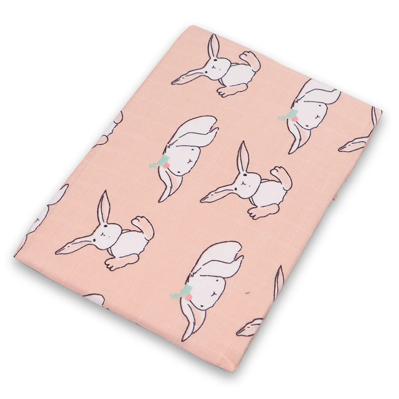 Pink Rabbit Бамбуковое хлопковое детское одеяло s, мягкое детское одеяло для новорожденных, муслиновое Пеленальное Одеяло для кормления, тканевое полотенце, шарф, детские вещи, 60*60 см - Цвет: Pink Rabbit