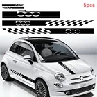 5 шт. Модные Полосатые забавные автомобильные наклейки Fiat500, наклейка на капот, корпус, дверь, боковая юбка, зеркало заднего вида, полосатая наклейка, автомобильные аксессуары