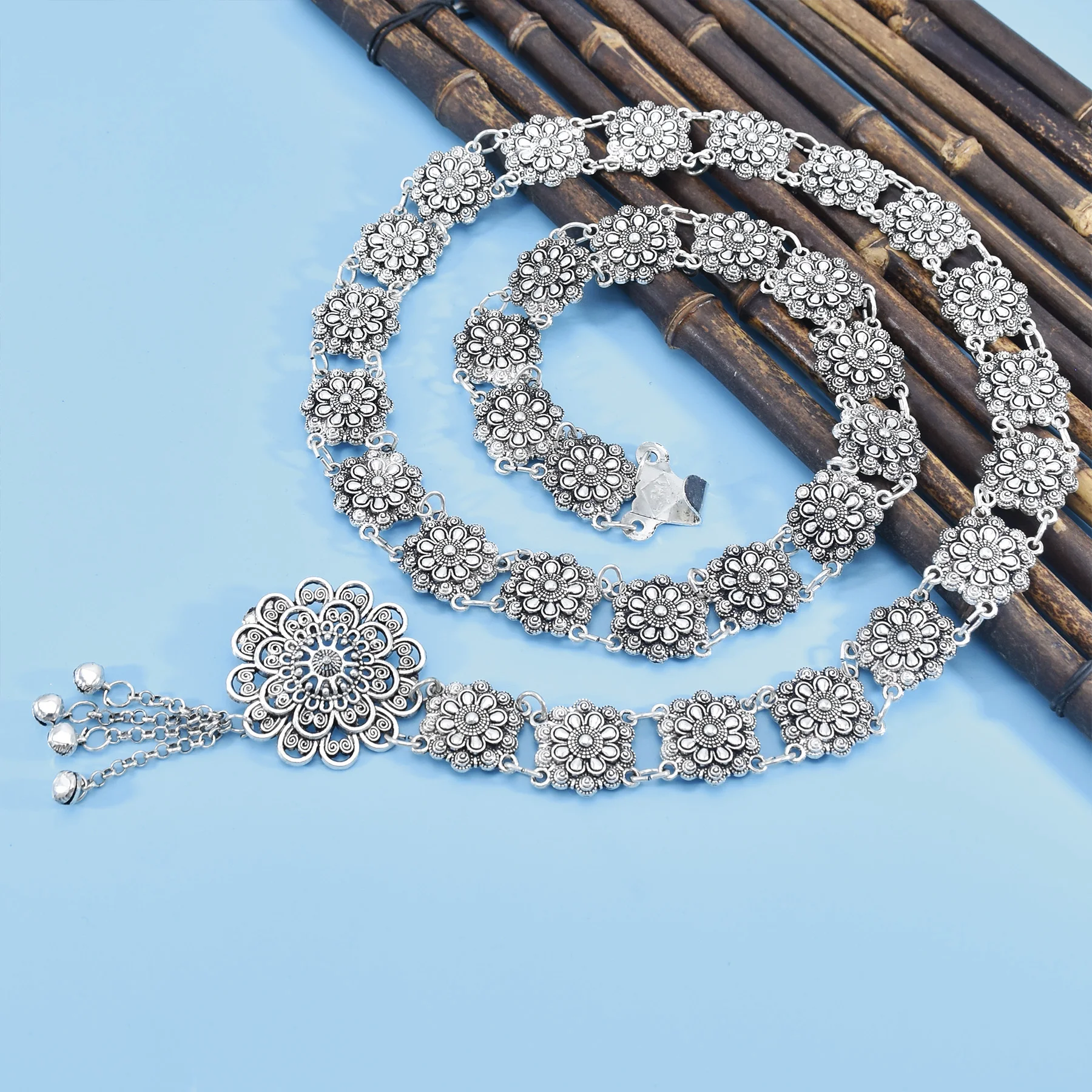 Цыганские металлические цепочки для живота женщин богемные Резные Цветочные