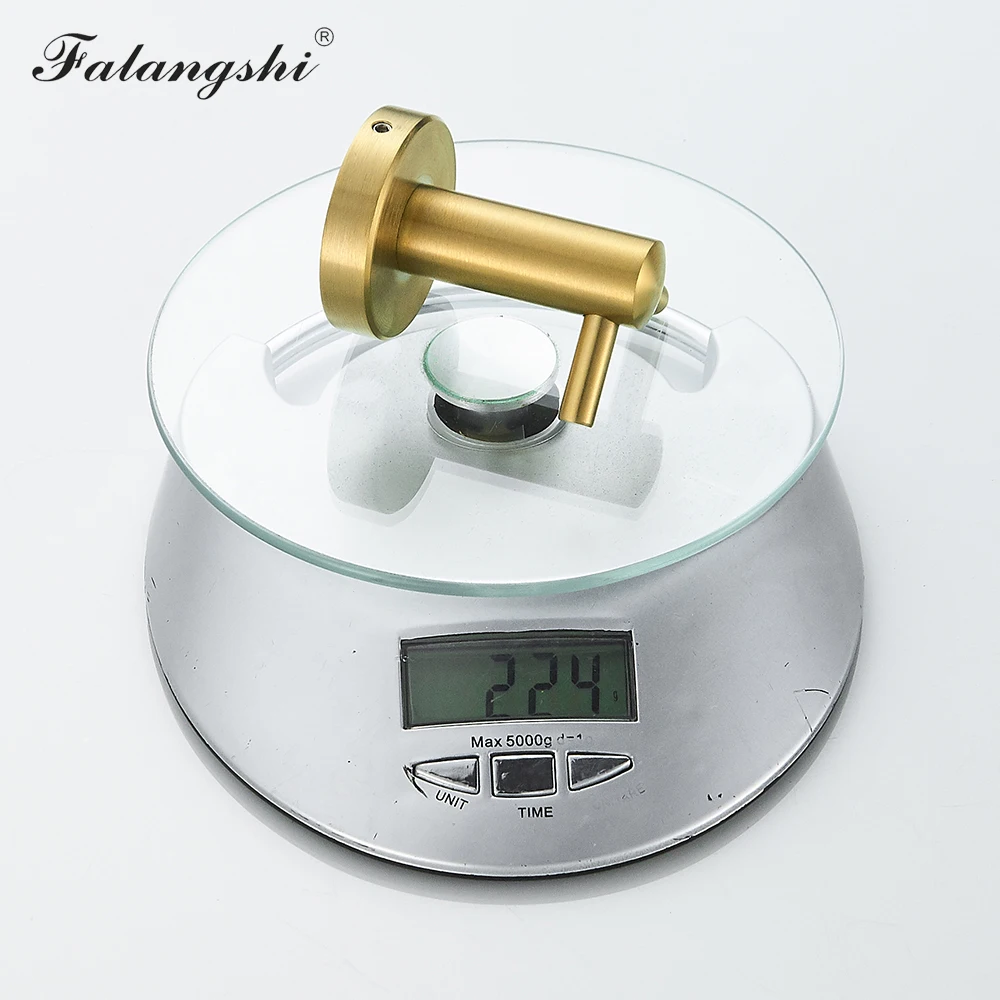 falangshi bathroom accessories robe hooks towel ring toilet brush holder soap dish bathroom hardware set gold brushed wb8834 free global shipping