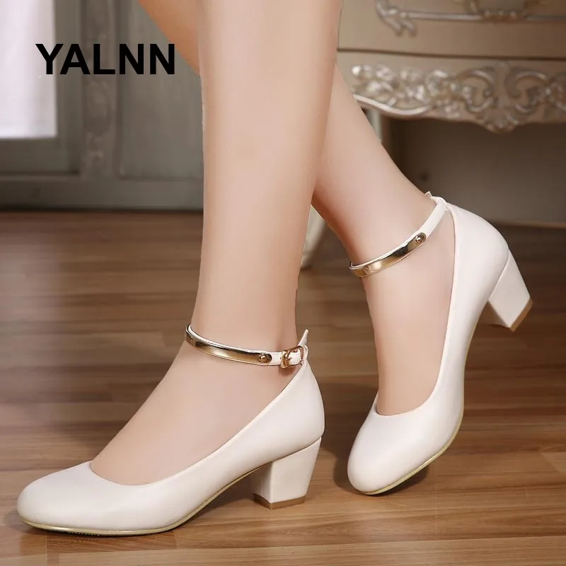 Yalnn/туфли на высоком каблуке женские туфли лодочки белые свадебные классические