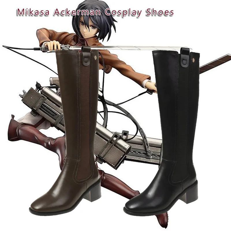 Aниме аниме Mikasa Ackerman косплей обувь атака на Титанов Женщины Девушки плюс