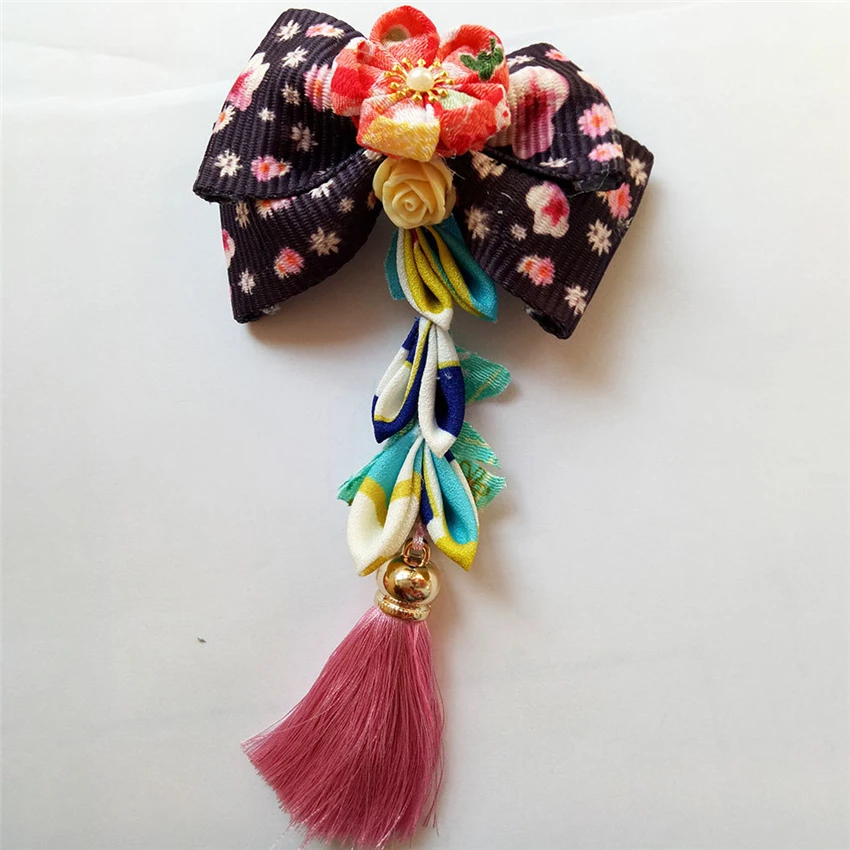 Кимоно ручной работы для женщин головной убор в японском стиле косплея с цветами