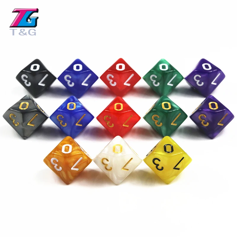 T &amp G D10(0-9) кости для DnD Rpg 10 двухсторонние гладкие поверхности игры многоцветные