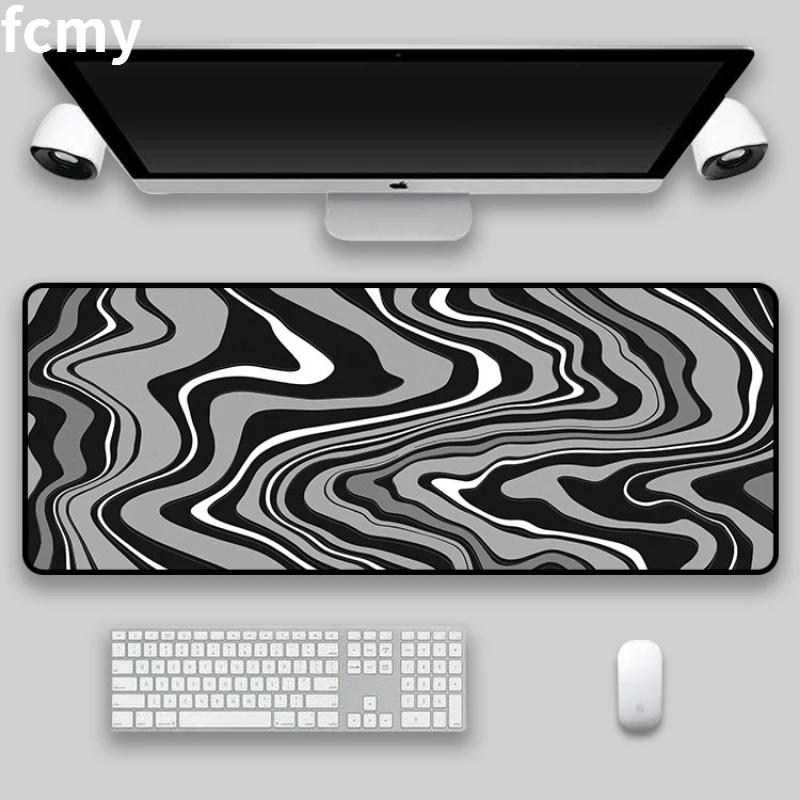 

Black Big Mousepad Personalized Fabric Mouse Pad Art Table Mats Office Carpet Desk Pad Mouse Mat Rubber Mat for Computer Table