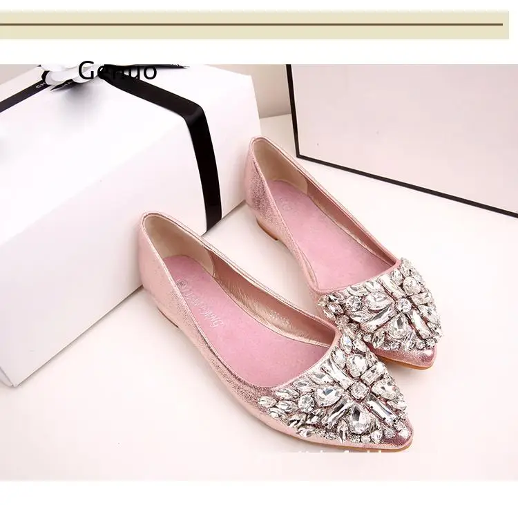 

Rhinestone Flats Women Shoes Woman Leisure Spring Butterfly Ballerina Ladies Shoes Female Soft Shiny Crystal Casual Shoes