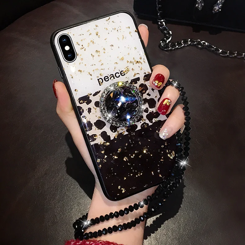 OnePlant Роскошный чехол для телефона, полный держатель дрели для iPhone X XS MAX XR, милый клеевой чехол в форме сердца для iPhone 6S 7 8 Plus