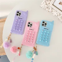 pink girl gift 3d phone case for iphone 12 mini 11 pro max xs xr se 20 6s 7 8 plus x soft silicone cover with cute hairy pendant