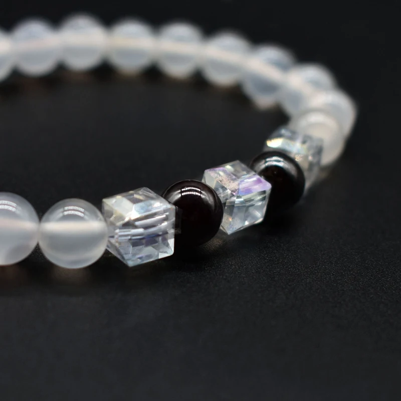 2019 new natural white carnelian bracelet color geometric crystal ladies charm jewelry high quality garnet | Украшения и