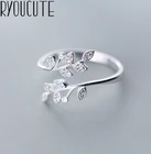 Кольцо в Корейском стиле женское открытое с большим кристаллом Цирконий, обручальное украшение в виде листьев, хороший подарок на день Святого Валентина