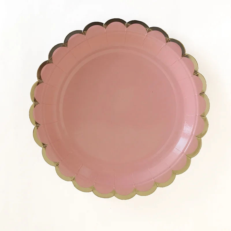 

Pink theme tableware wedding girl Birthday party supplies child cake plate Disposable tableware set party paper plate set 40pc
